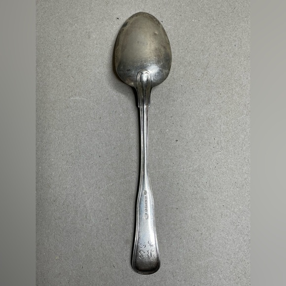 1883 Denmark Silver Serving Spoon Carl S Moinichen Monogram 4/16/1892 - Picture 5 of 10